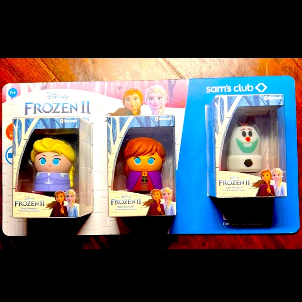 NIB Disney Frozen Il Bundle set of 3 Bitty Boomers Speakers, Bluetooth